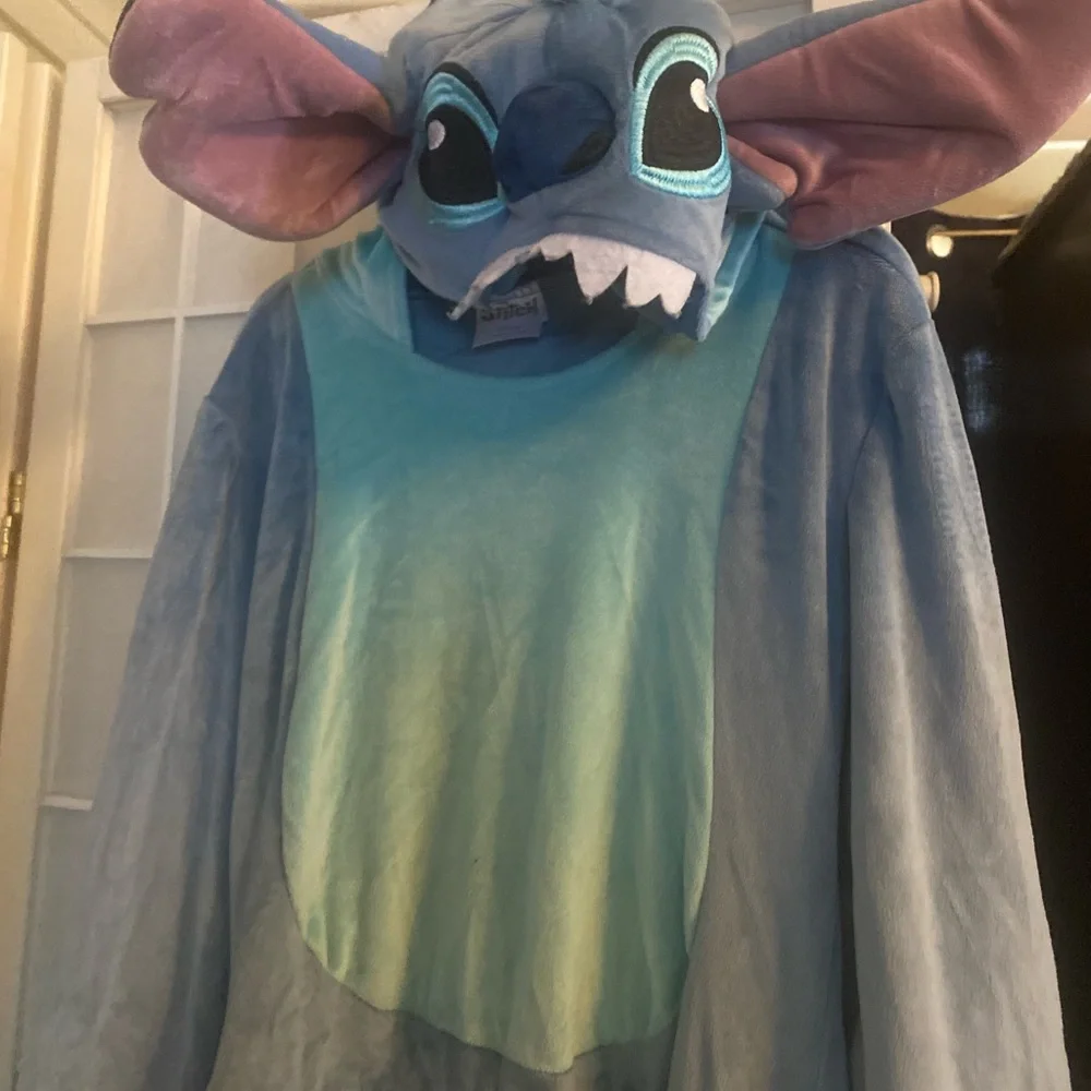 Kids Plush Stitch Character Costume Hoodie - Light Blue & Aqua